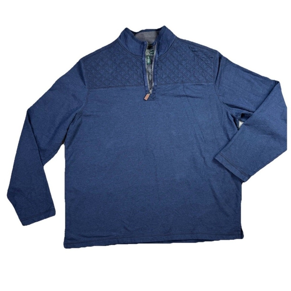 G.H. Bass & Co. Men's Mountain Wash quarter-zip pullover Size XL Navy old money - Picture 2 of 14